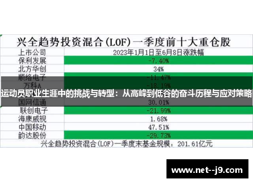 运动员职业生涯中的挑战与转型：从高峰到低谷的奋斗历程与应对策略